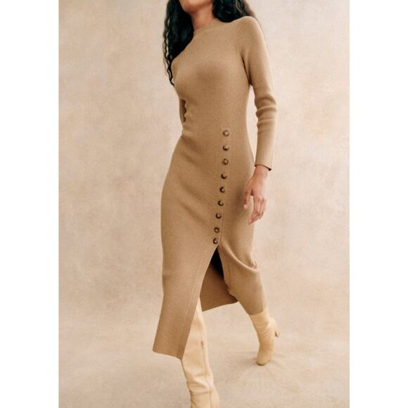 Sezane Harper Dress Light Camel - S - Picture 2 of 7